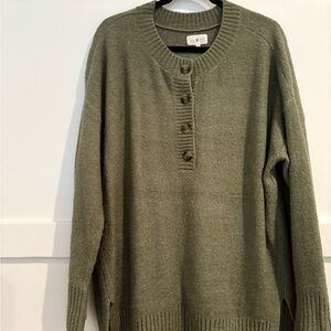 Lou & Grey Textured Green Knit Sweater
